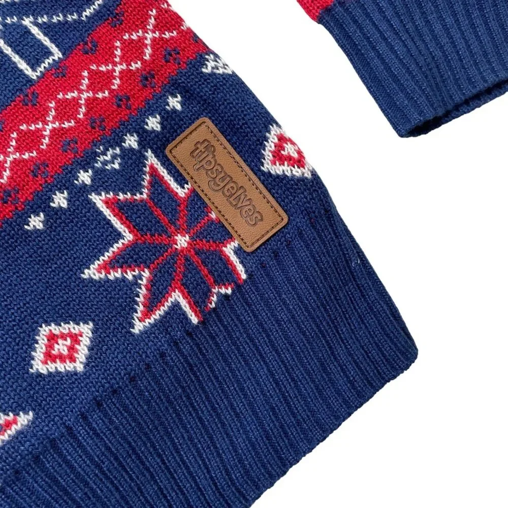Tipsy Elves Men’s Holiday Cardigan Sweater Fair Isle Nordic Large